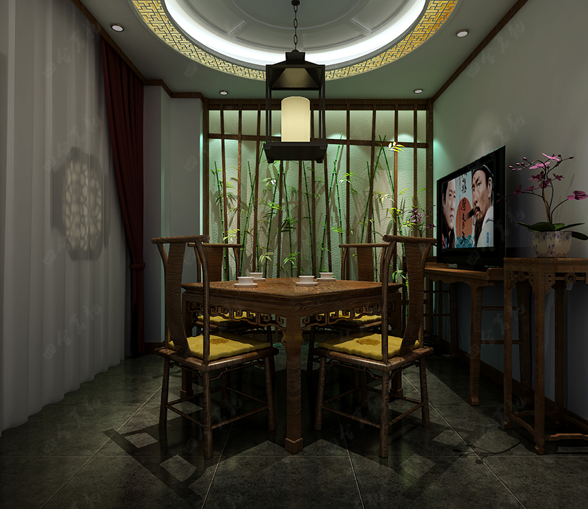 春花秋月之經(jīng)典中層茶樓設(shè)計展示----[四合茗苑](圖文)